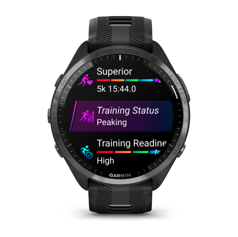 Garmin Forerunner 965 Carbon Grey DLC Titanium Bezel with Black Case and Black/Powder Grey-1